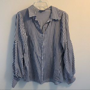 Greysn Anthropologie Striped Balloon Sleeve Top XS